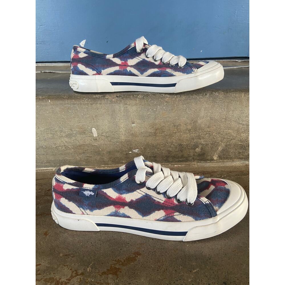 Rocket Dog red/white/blue tie dye canvas sneakers - Picture 2 of 8